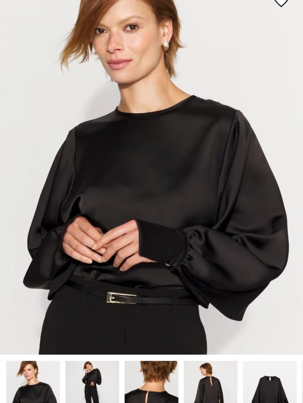 nwt WHITE HOUSE BLACK MARKET SATIN CAPE SLEEVE diamond button blouse xs